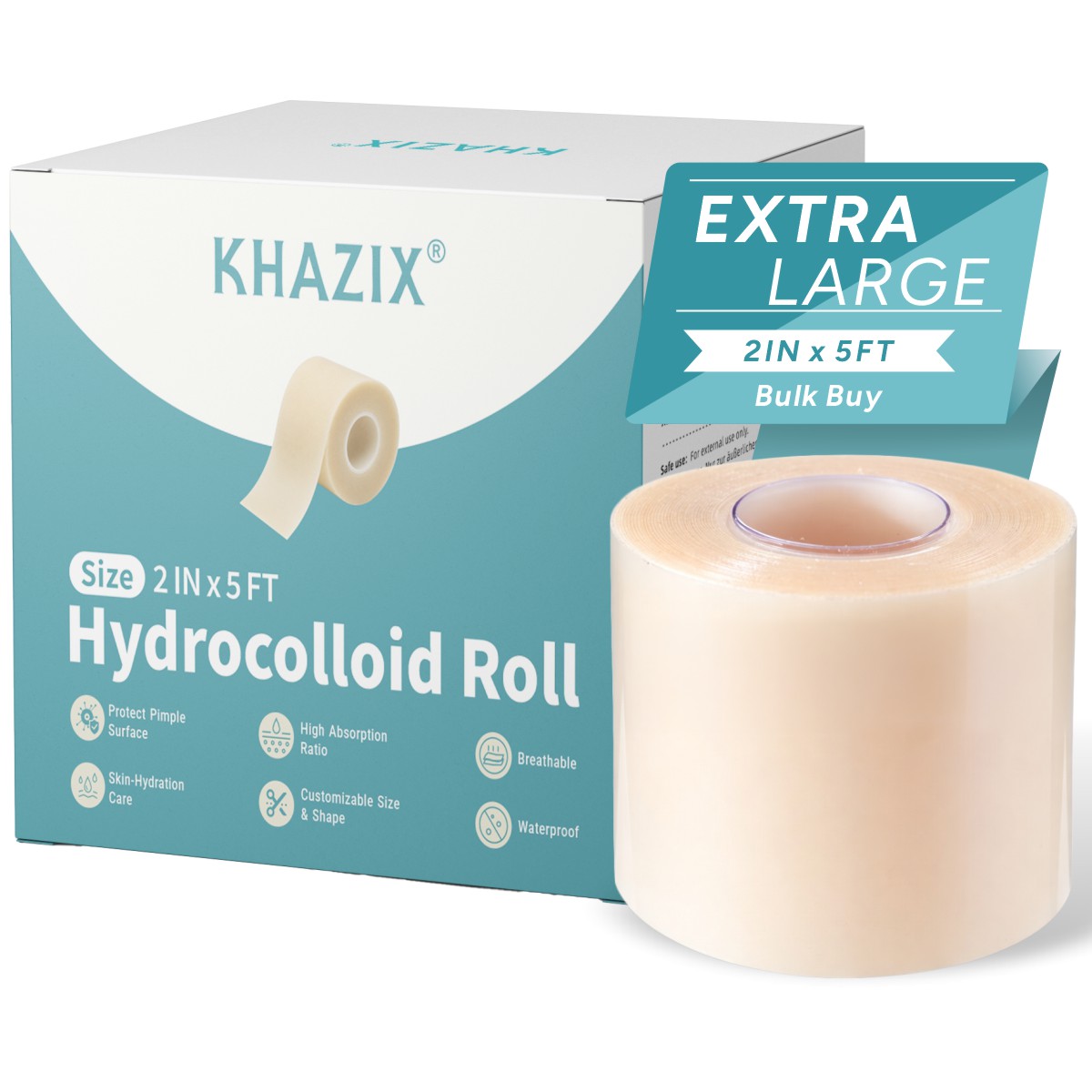 Bandage - Гидроколлоидный рулонный пластырь KHAZIX 5 см